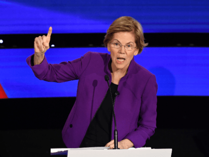 Democratic presidential hopeful Massachusetts Senator Elizabeth Warren speaks during the s