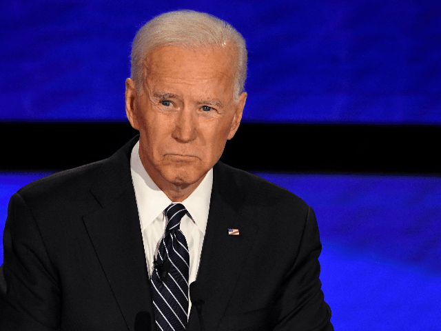 Democratic presidential hopeful former Vice President Joe Biden participates of the seventh Democratic primary debate of the 2020 presidential campaign season co-hosted by CNN and the Des Moines Register at the Drake University campus in Des Moines, Iowa on January 14, 2020. (Photo by Robyn Beck / AFP) (Photo by …