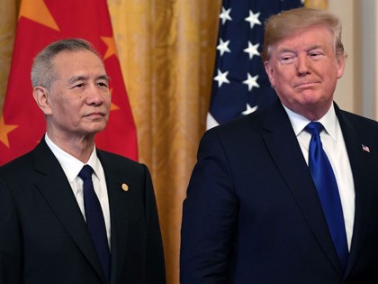 US President Donald Trump and Chinas Vice Premier Liu He, the countrys top trade negotiato
