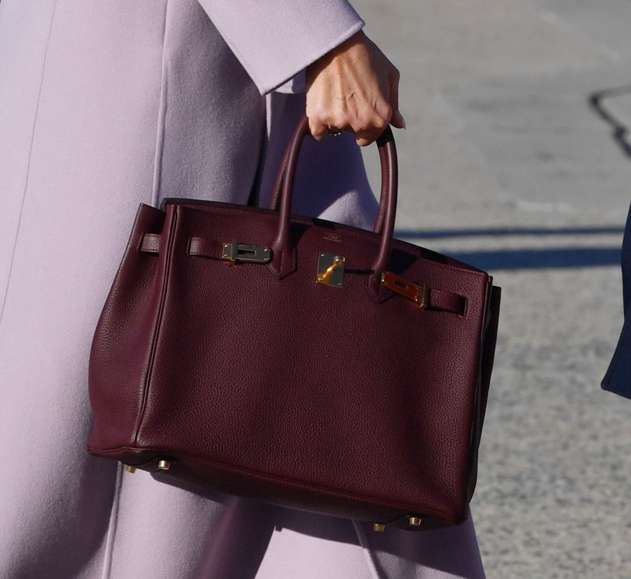 Fashion Notes: Melania Trump Is Chic in Lilac Ralph Lauren, Bordeaux Hermès