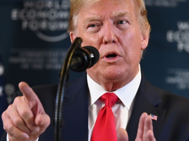 US President Donald Trump gives a press conference at the World Economic Forum in Davos, Switzerland, on January 22, 2020. (Photo by JIM WATSON / AFP) (Photo by JIM WATSON/AFP via Getty Images)