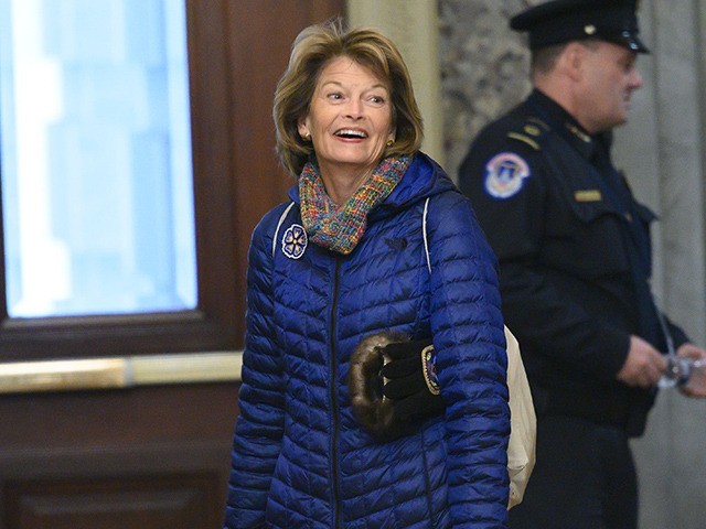 US Senator Lisa Murkowski (R-AK) arrives for the Senate impeachment trial of US President