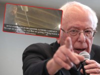 (INSET: Project Veritas screenshot of Sanders field organizer Kyle Jurek) NEWTON, IOWA - JANUARY 11: Democratic presidential candidate Sen. Bernie Sanders (I-VT) speaks to guests during a campaign stop at Berg Middle School on January 11, 2020 in Newton, Iowa. A recent poll has Sanders with a narrow lead in …