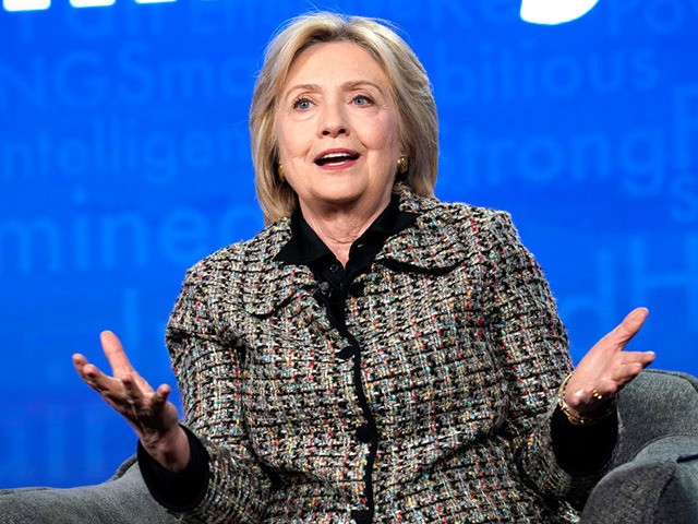 PASADENA, CALIFORNIA - JANUARY 17: Hillary Rodham Clinton speaks onstage during the Hulu P