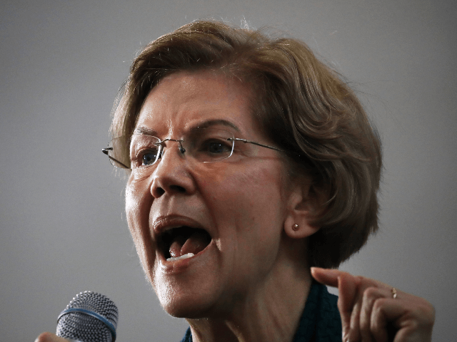 Democratic presidential candidate Sen. Elizabeth Warren (D-MA) speaks during a town hall event at Weeks Middle School on January 19, 2020 in Des Moines, Iowa. Warren has joined other candidates in campaigning across the state in the weeks before the 2020 Iowa Democratic caucuses being held on February 3. (Photo …