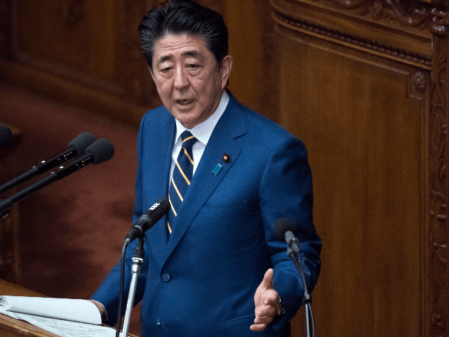 Japan's Prime Minister Shinzo Abe delivers his policy speech at the lower house of the parliament on January 20, 2020 in Tokyo, Japan. The Japanese Diet convened a 150-day ordinary session today. (Photo by Tomohiro Ohsumi/Getty Images)