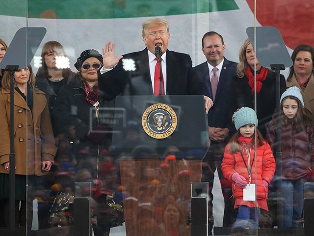 WASHINGTON, DC - JANUARY 24: U.S. President Donald Trump speaks at the 47th March For Life