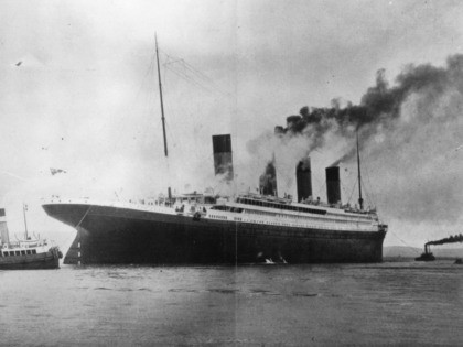 circa 1912: The ?1,500,000 luxury White Star liner 'Titanic', which sank on its maiden voyage to America in 1912, seen here on trials in Belfast Lough. (Photo by Topical Press Agency/Getty Images)
