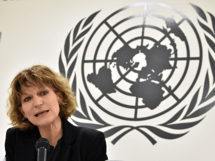 Agnes Callamard, the UN special rapporteur on extrajudicial killings, speaks during a press conference in San Salvador on February 5, 2018. Callamard, the UN special rapporteur on extrajudicial killings, stated Monday that she had found "a behavior pattern" in El Salvador indicating that members of the police or the army …
