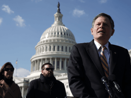U.S. Sen. Steve Daines (R-MT) (R) speaks during a news conference in front of the U.S. Capitol March 13, 2018 in Washington, DC. Sen. Daines held a news conference to discuss the Internet sales tax. (Photo by Alex Wong/Getty Images)