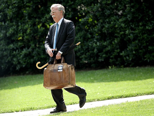 WASHINGTON, DC - MAY 29: White House national security advisor John Bolton walks to Marine One while U.S. President Donald Trump was departing the White House May 29, 2018 in Washington, DC. Trump is scheduled to travel to Nashville, Tennessee later today for a campaign rally. (Photo by Win McNamee/Getty …