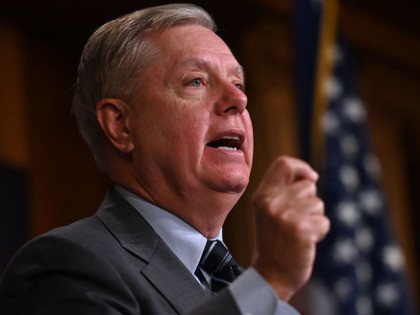 Republican Senator Lindsey Graham (R-SC) speaks during a press conference on the Department of Justice Inspector Generals report, into the 2016 election and the FBIs involvement, on Capitol Hill in Washington, DC on December 9, 2019. (Photo by Andrew CABALLERO-REYNOLDS / AFP) (Photo by ANDREW CABALLERO-REYNOLDS/AFP via Getty Images)