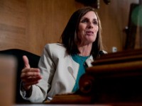 Sen. Martha McSally, R-Ariz., speaks at a Senate Banking Committee hearing on "Housing Finance Reform: Next Steps" on Capitol Hill, Tuesday, Sept. 10, 2019, in Washington. Trump administration officials appear before Congress to defend their plan for ending government control of Fannie Mae and Freddie Mac. (AP Photo/Andrew Harnik)