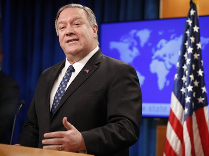 Secretary of State Mike Pompeo speaks about Iran, Tuesday Jan. 7, 2020, at the State Depar