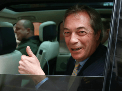 LONDON, ENGLAND - JANUARY 30: Brexit Party Leader Nigel Farage outside Millbank studios on