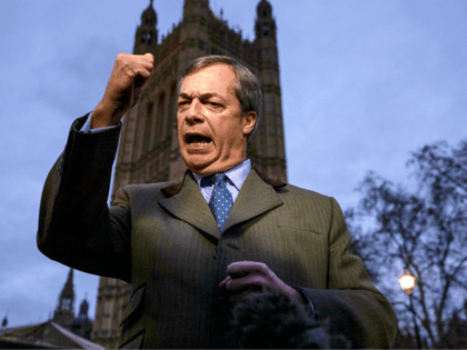 LONDON, ENGLAND - DECEMBER 10: Brexit campaigner and member of the European Parliament, Nigel Farage talks to the media in Westminster on December 10, 2018 in London, England. The Government have delayed the Meaningful Vote on Theresa May's Brexit deal, due to take place tomorrow, after hope that it would …