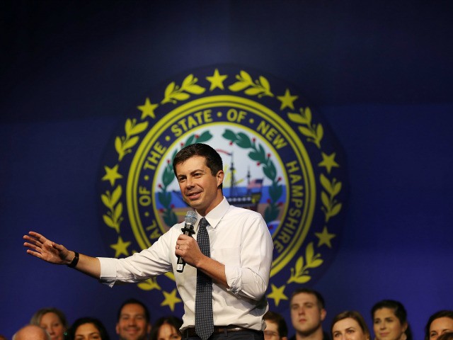 Democratic presidential candidate South Bend, Indiana Mayor Pete Buttigieg speaks during a