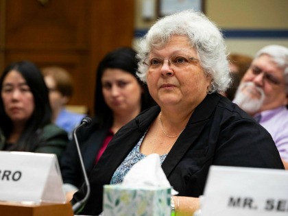 WASHINGTON, DC - MAY 15: Susan Bro, mother of Heather Heyer speaks during a House Civil Rights and Civil Liberties Subcommittee hearing on confronting white supremacy at the U.S. Capitol on May 15, 2019 in Washington, DC. During the hearing, subcommittee members and witnesses discussed the impact on the communities …