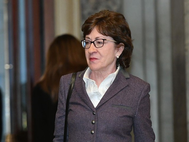 Senator Susan Collins(R-ME) arrives at the US Capitol in Washington, DC on January 27, 202