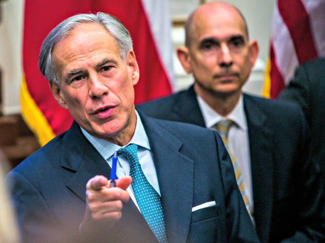 AUSTIN, TX - MAY 24: Texas Governor Greg Abbott holds a roundtable discussion with victims, family, and friends affected by the Santa Fe, Texas school shooting at the state capital on May 24, 2018 in Austin, Texas. Representatives from Sutherland Springs, Alpine, and Killeen were also invited and address the governor. (Photo by Drew Anthony Smith/Getty Images)