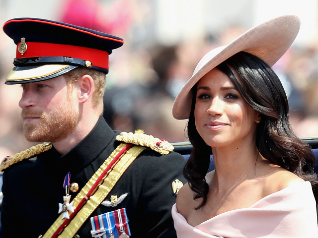 LONDON, ENGLAND - JUNE 09: Meghan, Duchess of Sussex and Prince Harry, Duke of Sussex during Trooping The Colour on the Mall on June 9, 2018 in London, England. The annual ceremony involving over 1400 guardsmen and cavalry, is believed to have first been performed during the reign of King …