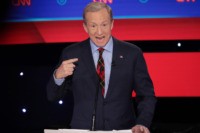 DES MOINES, IOWA - JANUARY 14: Tom Steyer speaks during the Democratic presidential primary debate at Drake University on January 14, 2020 in Des Moines, Iowa. Six candidates out of the field qualified for the first Democratic presidential primary debate of 2020, hosted by CNN and the Des Moines Register. …