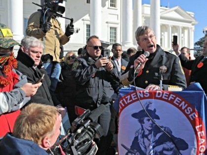 RICHMOND, VIRGINIA - JANUARY 20: York County, Virginia, Sheriff Danny Diggs speaks during a gun rights rally organized by The Virginia Citizens Defense League on Capitol Square near the state capital building January 20, 2020 in Richmond, Virginia. During elections last year, Virginia Governor Ralph Northam promised to enact sweeping …