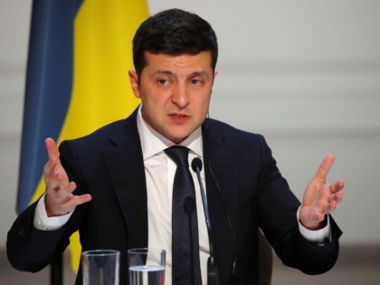 Ukraine's President Volodymyr Zelenskiy speaks during a press conference after a summit on