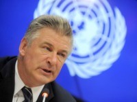 Photo by: Dennis Van Tine/STAR MAX/IPx 9/21/15 Actor and activist Alec Baldwin and wife Hilaria Thomas, addresses a press briefing to announce the winners of the 2015 Equator Prize, which will be awarded to 20 outstanding local and indigenous community initiatives that are advancing innovative solutions for people, nature and …