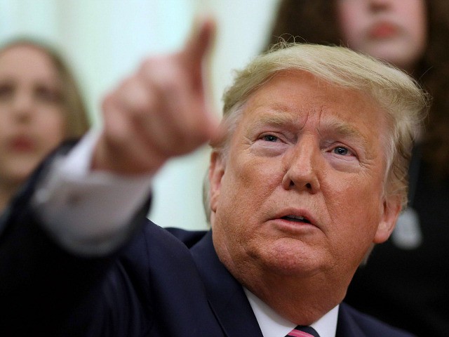 WASHINGTON, DC - JANUARY 16: U.S. President Donald Trump speaks during an event in the Ova