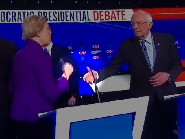 Watch: Elizabeth Warren Refuses to Shake Bernie's Hand After Debate