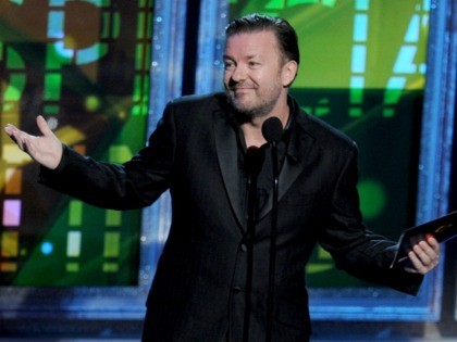 LOS ANGELES, CA - SEPTEMBER 23: Actor Ricky Gervais speaks onstage during the 64th Annual Primetime Emmy Awards at Nokia Theatre L.A. Live on September 23, 2012 in Los Angeles, California. (Photo by Kevin Winter/Getty Images)