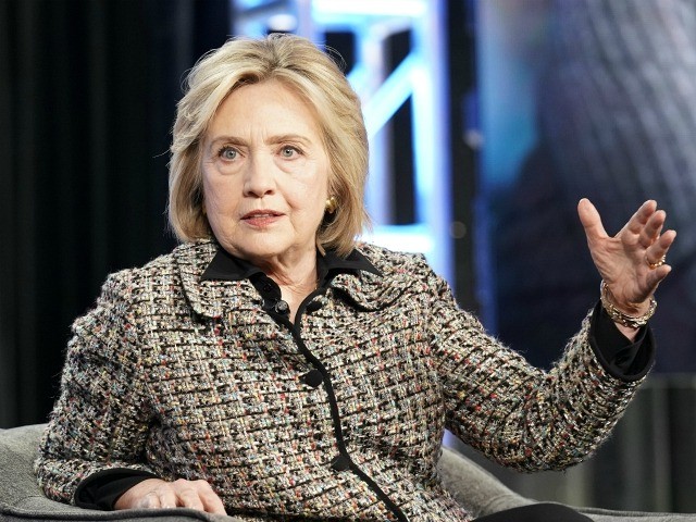 PASADENA, CALIFORNIA - JANUARY 17: Hillary Rodham Clinton speaks onstage during the Hulu P