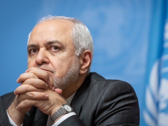 Iranian Foreign Minister Mohammad Javad Zarif looks on as he attends a press conference on