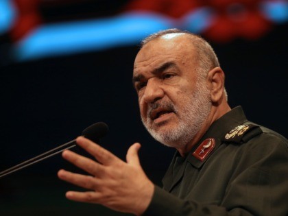 In this Nov. 22, 2018, the then deputy commander of Iran's Revolutionary Guard Gen. Hossein Salami speaks in a conference in Tehran, Iran. Iran's Revolutionary Guard shot down a U.S. drone on Thursday, June 20, 2019, amid heightened tensions between Tehran and Washington over its collapsing nuclear deal with world …