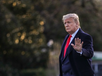 WASHINGTON, DC JANUARY 9: U.S. President Donald Trump walks to Marine One on the South Law
