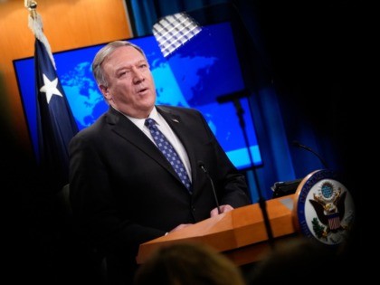 WASHINGTON, DC - JANUARY 07: U.S. Secretary of State Mike Pompeo speaks at the U.S. State Department January 07, 2020 in Washington, DC. When questioned about the killing of Iranian Quds Force commander Qasem Soleimani, Pompeo said "It was the right decision, we got it right." (Photo by Win McNamee/Getty …