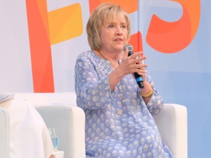 nnn NEW YORK, NY - JULY 21: Hillary Clinton speaks onstage during OZY Fest 2018 at Rumsey