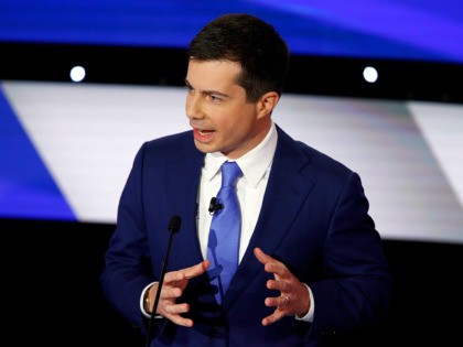 Democratic presidential candidate former South Bend Mayor Pete Buttigieg speaks Tuesday, Jan. 14, 2020, during a Democratic presidential primary debate hosted by CNN and the Des Moines Register in Des Moines, Iowa. (AP Photo/Patrick Semansky)