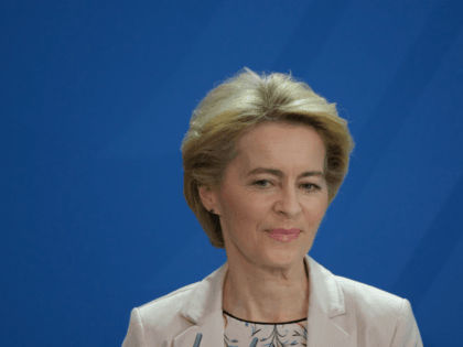 BERLIN, GERMANY - NOVEMBER 08: Incoming President of the European Commission Ursula von der Leyen speaks to the media following talks with German Chancellor Angela Merkel at the Chancellery on November 8, 2019 in Berlin, Germany. Von der Leyen, who was previously Germany’s defense minister, is due to succeed current …