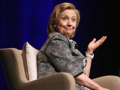 WASHINGTON, DC - JUNE 13: Former Secretary of State Hillary Clinton discusses her new book, 'Hard Choices: A Memoir,' at the Lisner Auditorium on the campus of George Washington University June 13, 2014 in Washington, DC. Clinton is on a nationwide tour to promote the new memoir with media interviews …