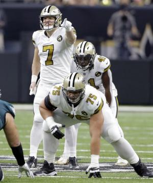 taysom throws hill saints orleans pass yard set touchdown breitbart upi