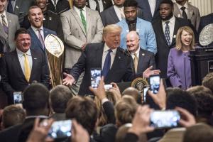 Trump hosts college football champion LSU Tigers at White House