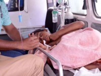 woman in ambulance
