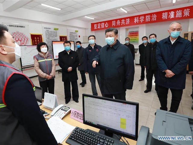 Chinese dictator Xi Jinping visits Beijing hospital to gauge coronavirus response February 10, 2020.