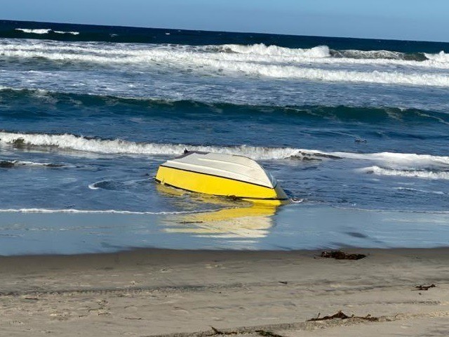 Capsized human smuggling vessel. One migrant died during this incident and another is in grave condition. (Photo: U.S. Border Patrol/San Diego Sector)