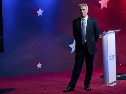 Former U.S. Rep. Joe Walsh, R-Ill., waits for the first Republican presidential primary debate hosted by Business Insider to start, Tuesday, Sept. 24, 2019, in New York. Former Massachusetts Gov. Bill Weld and Walsh are competing to win the Republican nomination over U.S. President Donald Trump, who did not participate …