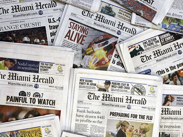 FILE - IN this Oct. 14, 2009 file photo, copies of the McClatchy Co. owned Miami Herald ne