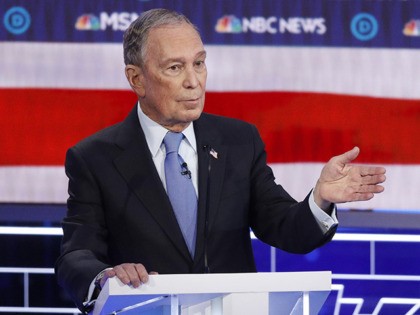 Democratic presidential candidate, former New York City Mayor Mike Bloomberg speaks during