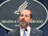 WASHINGTON, DC - FEBRUARY 25: HHS Secretary Alex Azar speaks about the coronavirus during a press briefing on the administration's response to COVID-19 at the Department of Health and Human Services headquarters on February 25, 2020 in Washington, DC. The Trump administration has requested $2.5 billion to help combat the …
